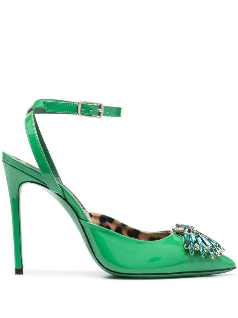 Philipp Plein vernice 110mm crystal-embellished pumps - Green von Philipp Plein