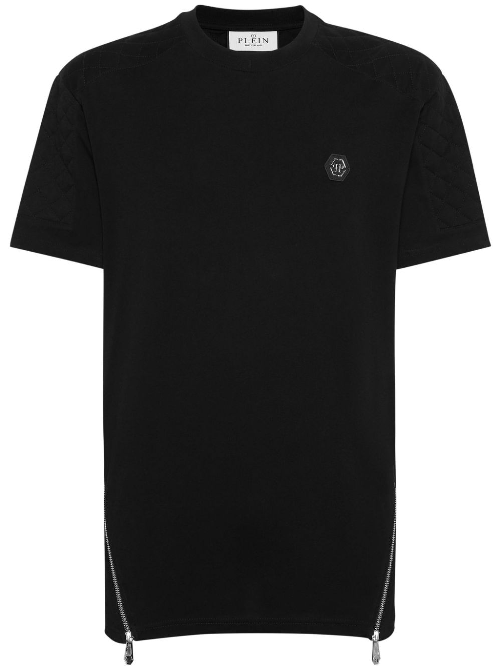 Philipp Plein zip-detail cotton T-shirt - Black von Philipp Plein