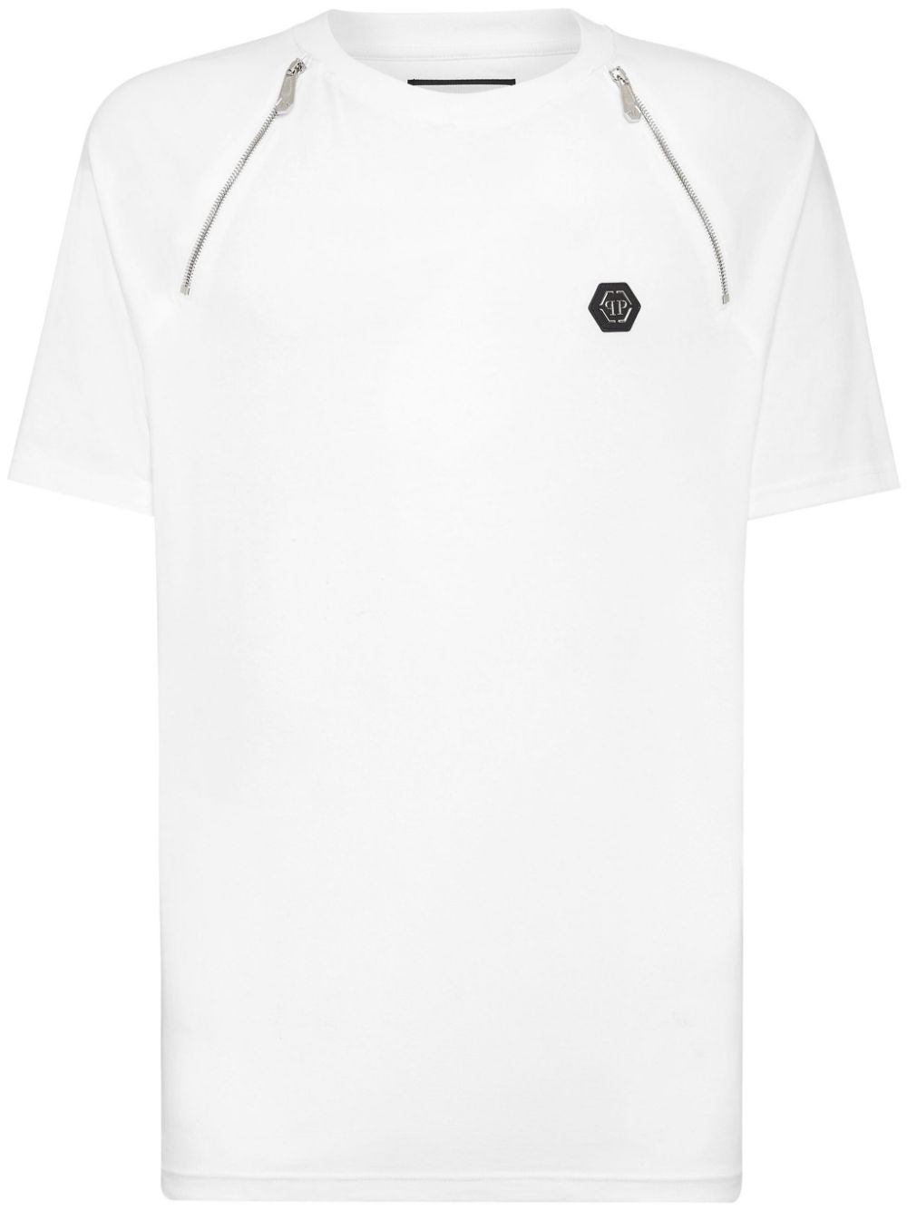 Philipp Plein zip-embellished cotton T-shirt - White von Philipp Plein