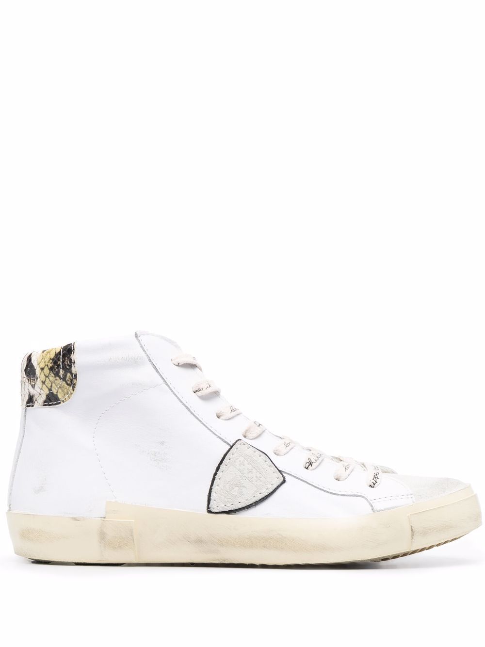 Philippe Model Paris PRSX calfskin snakeskin-effect sneakers - White von Philippe Model Paris