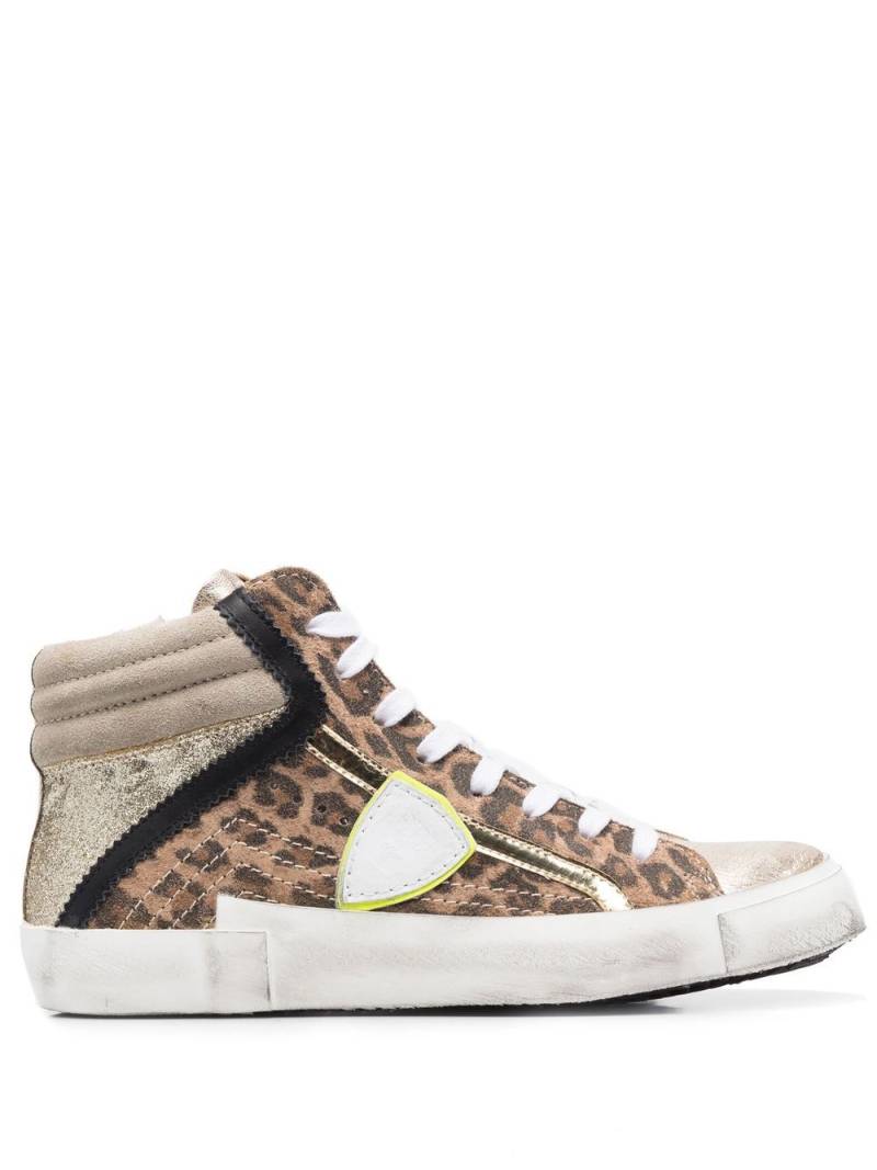 Philippe Model Paris leopard-print hi-top sneakers - Neutrals von Philippe Model Paris