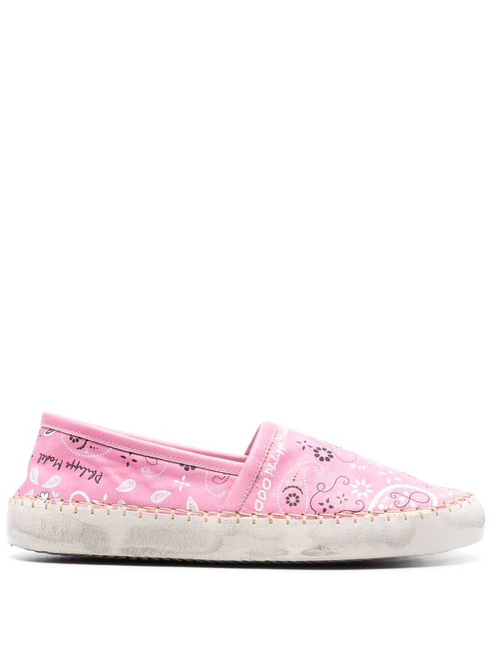 Philippe Model Paris bandana-print leather espadrilles - Pink von Philippe Model Paris