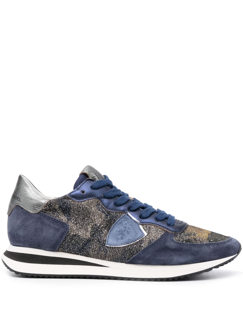 Philippe Model Paris leather-panelled low-top sneakers - Blue von Philippe Model Paris