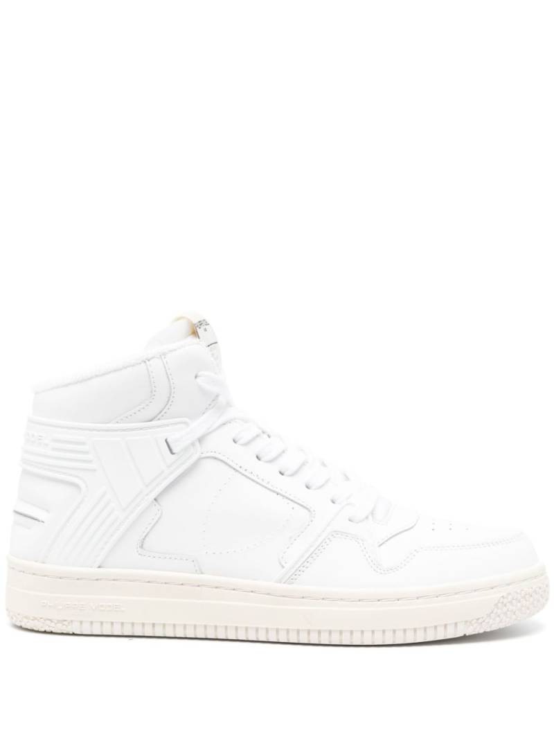 Philippe Model Paris logo-patch high-top sneakers - White von Philippe Model Paris