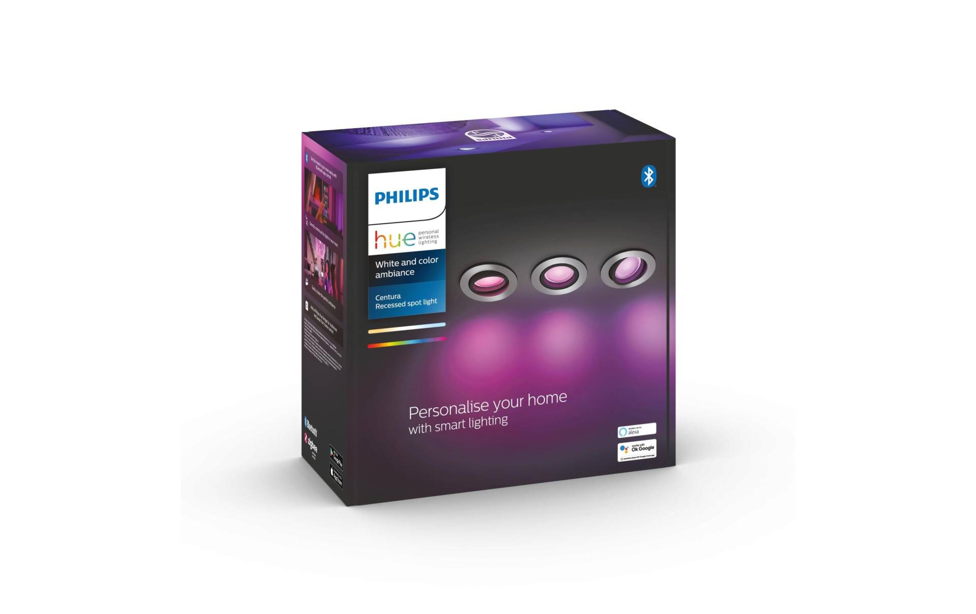 Philips Hue Deckenspot »Philips Hue Einbauspot White & Color«, 3 flammig von Philips Hue