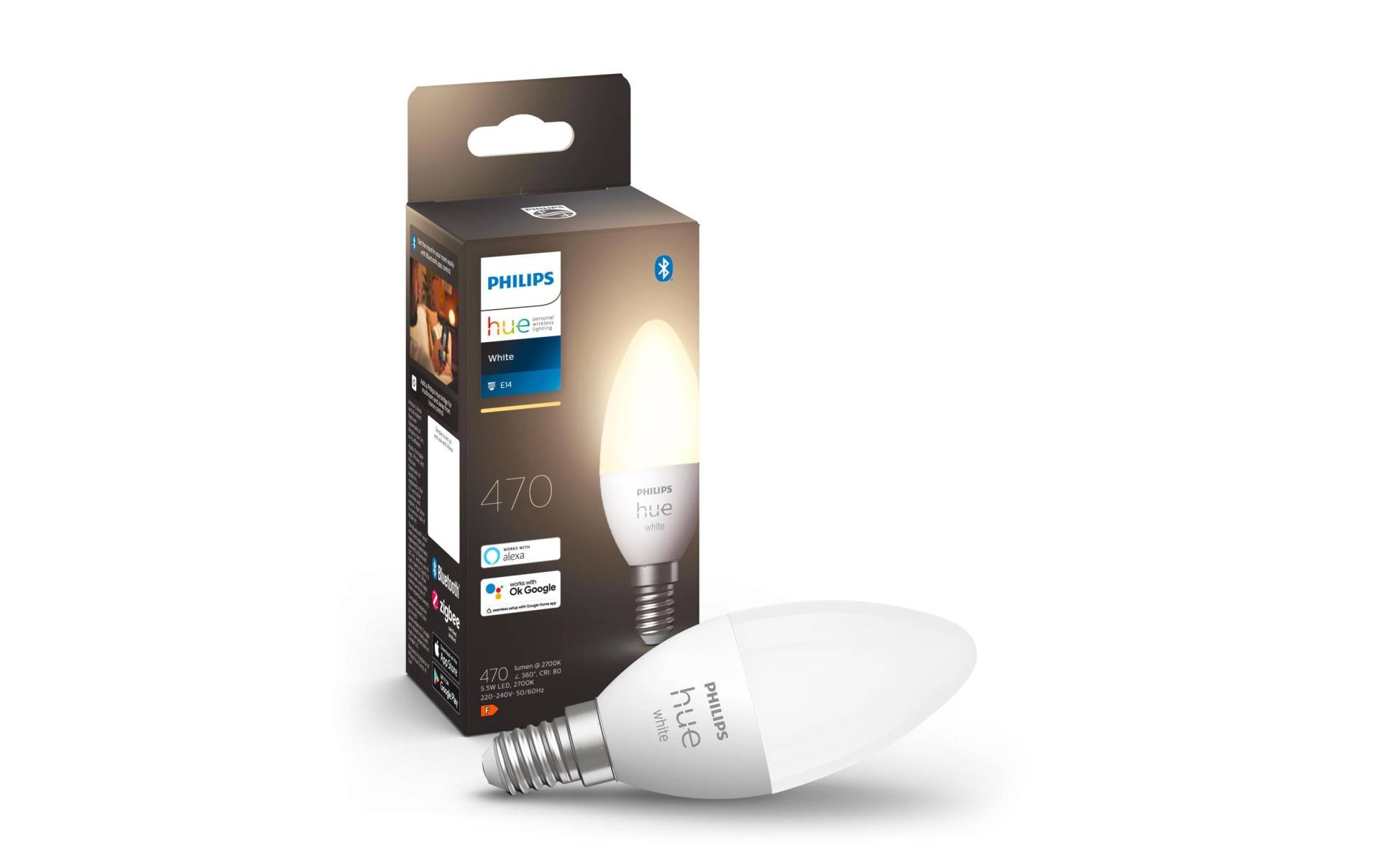 Philips Hue Spezialleuchtmittel »Philips Hue White E14 Einzelpack 470lm« von Philips Hue