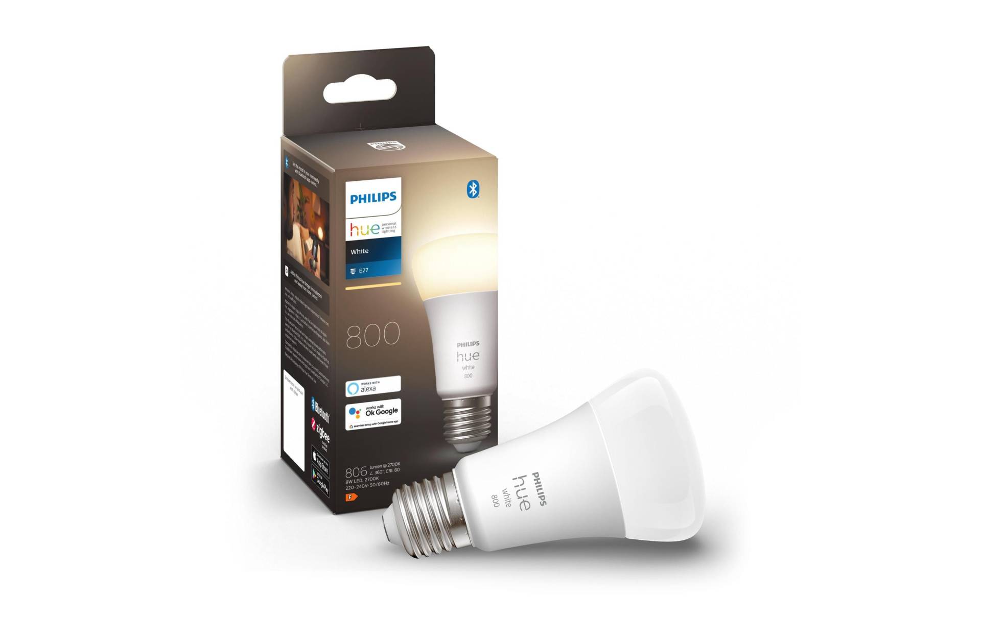 Philips Hue Spezialleuchtmittel »Philips Hue White E27 Einzelpack 800lm« von Philips Hue