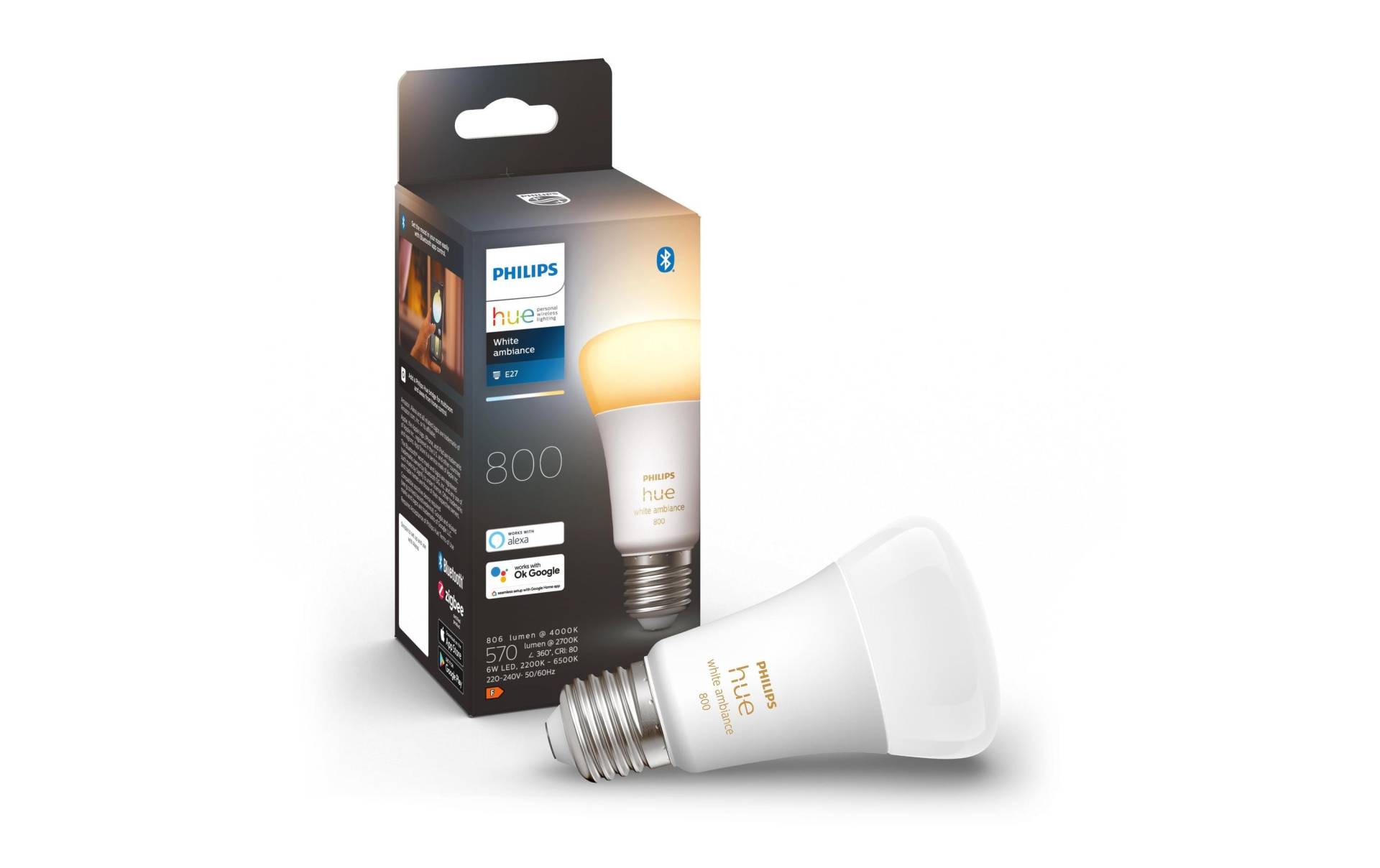 Philips Hue Spezialleuchtmittel »White Ambian«, E27, Neutralweiss-Tageslichtweiss-Kaltweiss-Warmweiss von Philips Hue