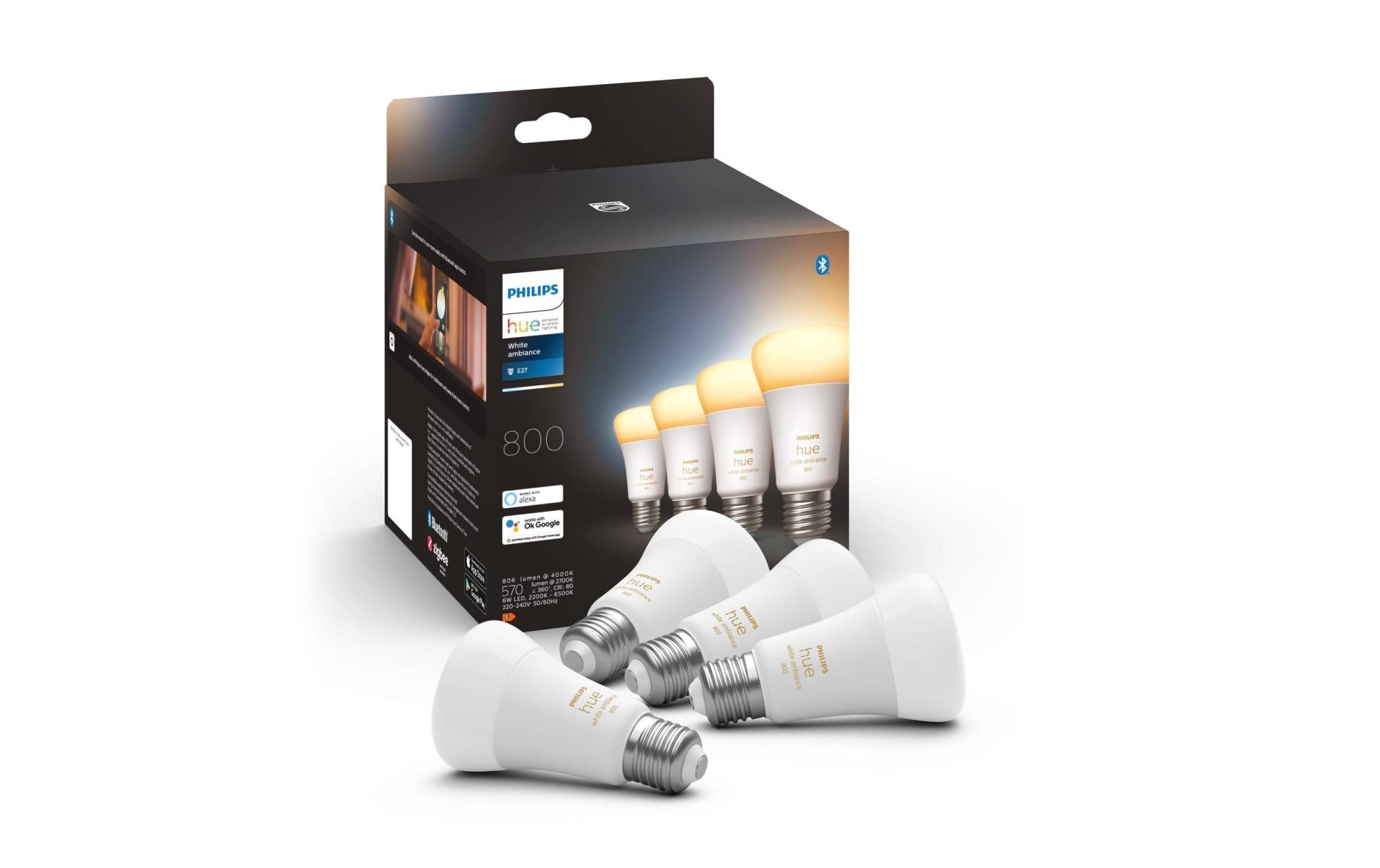 Philips Hue Spezialleuchtmittel »White Ambian«, E27, Neutralweiss-Tageslichtweiss-Kaltweiss-Warmweiss von Philips Hue