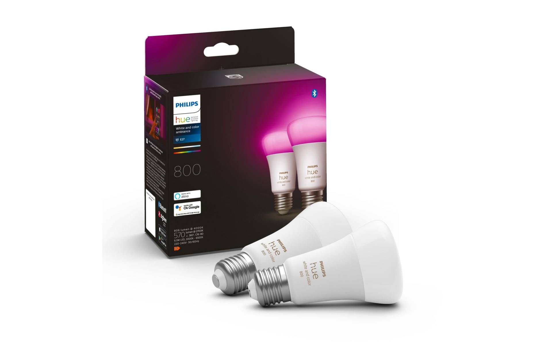 Philips Hue Spezialleuchtmittel »White & Color«, E27, Farbwechsler-Neutralweiss-Tageslichtweiss-Kaltweiss-Warmweiss von Philips Hue