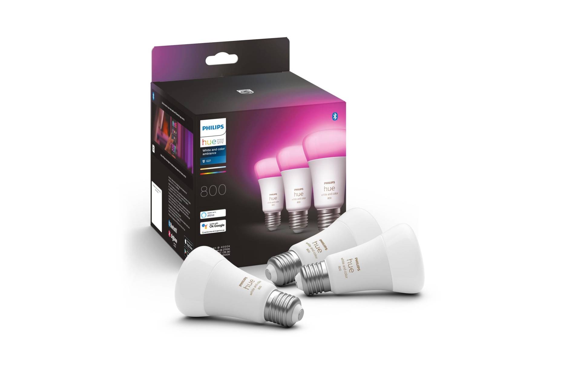 Philips Hue Spezialleuchtmittel »White & Color«, E27, Farbwechsler-Neutralweiss-Tageslichtweiss-Kaltweiss-Warmweiss von Philips Hue