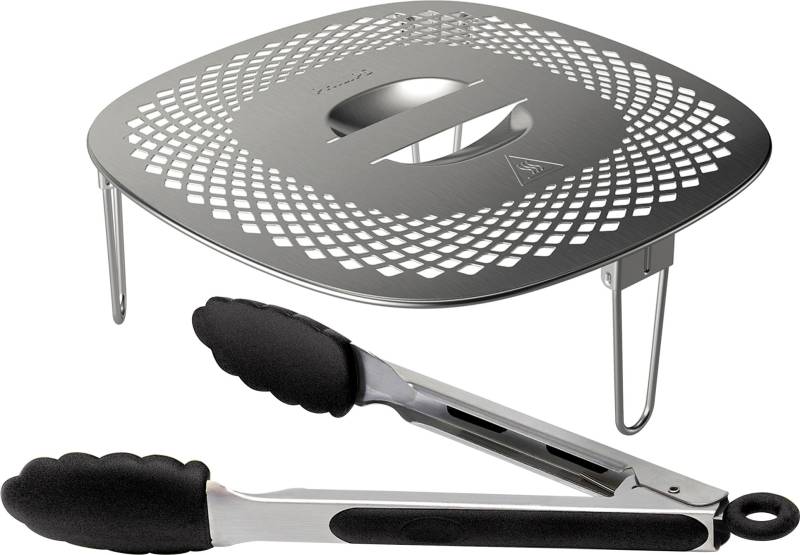 Philips Grillpfanneneinsatz »HD9954/01 Snack Profi-Kit«, Edelstahl-Silikon, (3 St.), Snackdeckel+ Zange für Airfryer XXL HD96XX, HD97XX, HD98XX von Philips