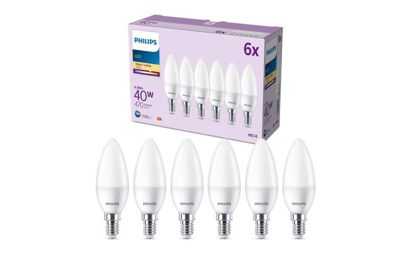 Philips LED-Leuchtmittel »(40W), 4.9W, E14, War«, E14, Warmweiss von Philips