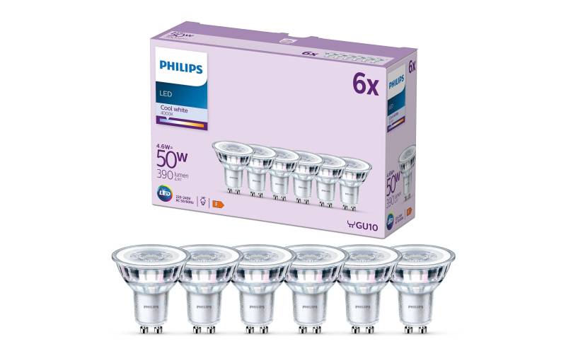 Philips LED-Leuchtmittel »(50W), 4.6W, GU10, Ne«, GU10, Neutralweiss von Philips