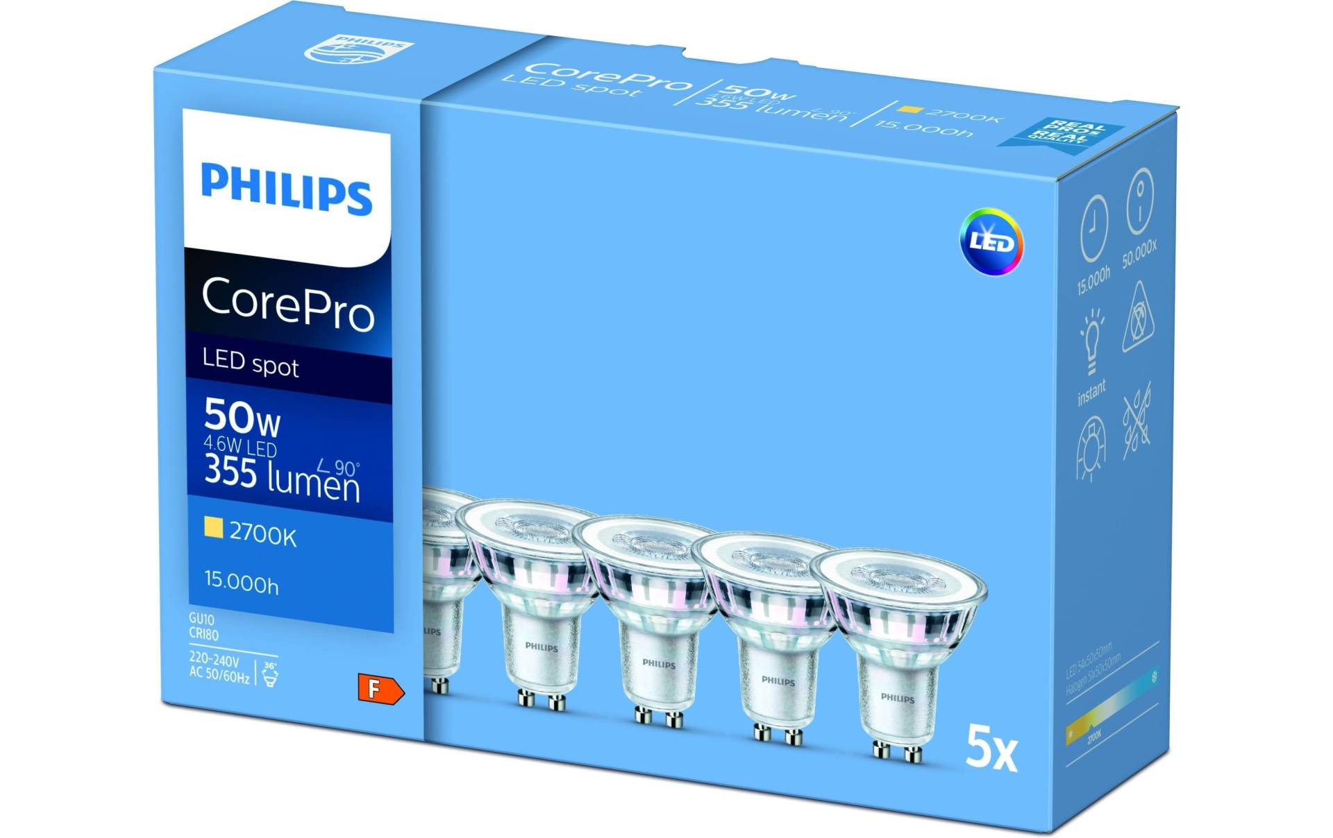 Philips LED-Leuchtmittel »Lampe CorePro«, GU10, Warmweiss Philips LED-Leuchtmittel »Lampe CorePro«, GU10, Warmweiss von Philips