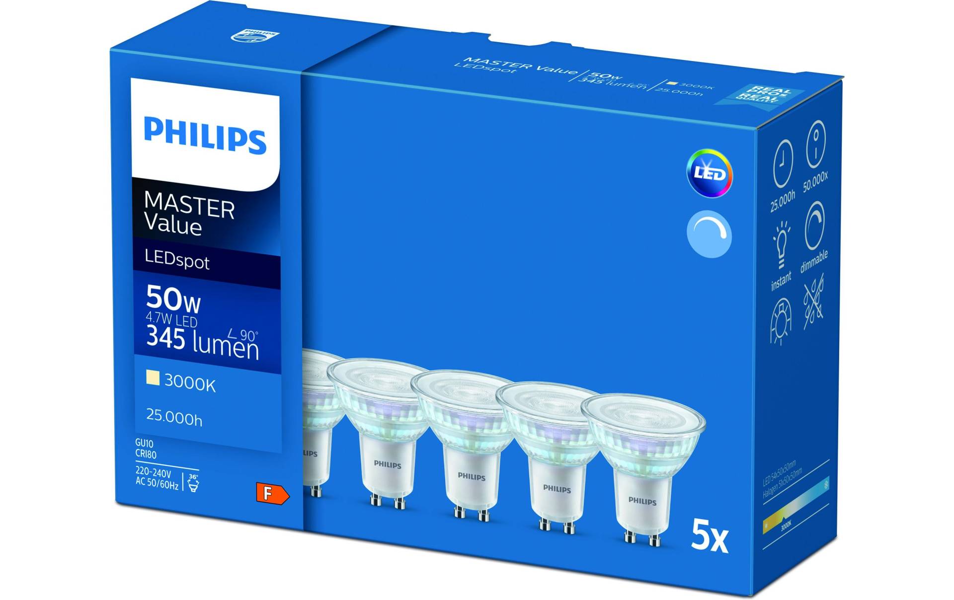 Philips LED-Leuchtmittel »Lampe MASTER L«, GU10, Warmweiss von Philips