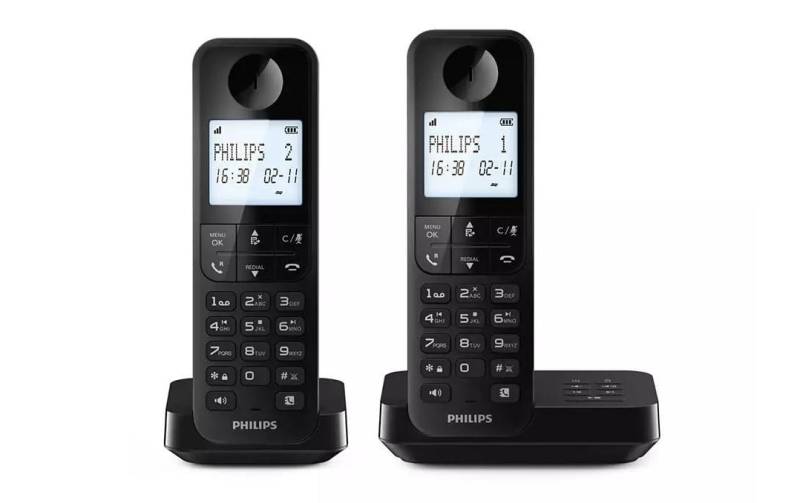 Philips Schnurloses DECT-Telefon »D2752B Duo Schwarz« von Philips