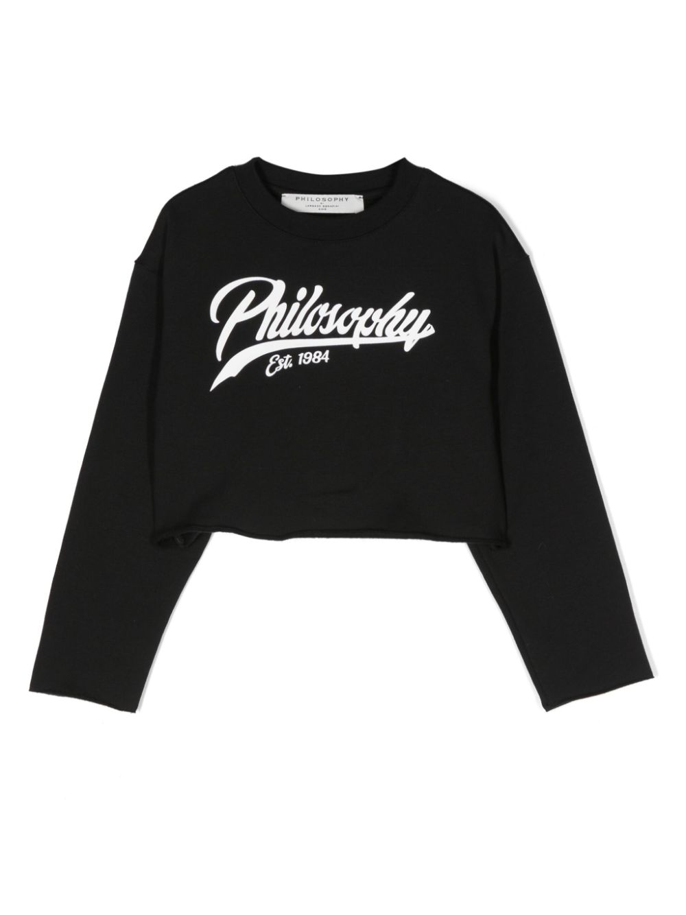 Philosophy Di Lorenzo Serafini Kids logo-print crew-neck sweatshirt - Black von Philosophy Di Lorenzo Serafini Kids