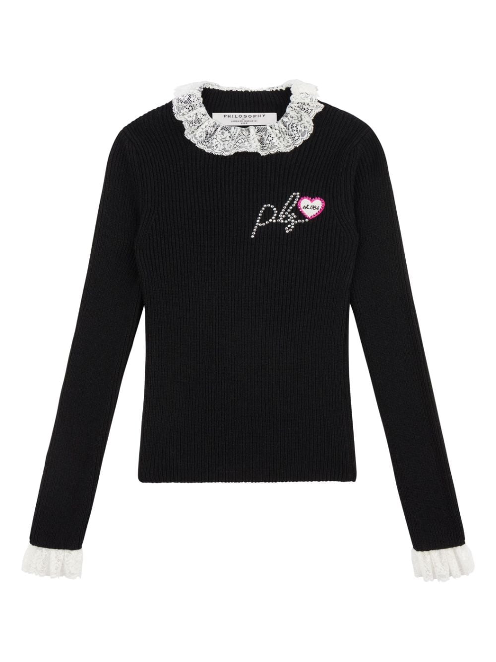 Philosophy Di Lorenzo Serafini Kids appliqué logo knit top - Black von Philosophy Di Lorenzo Serafini Kids