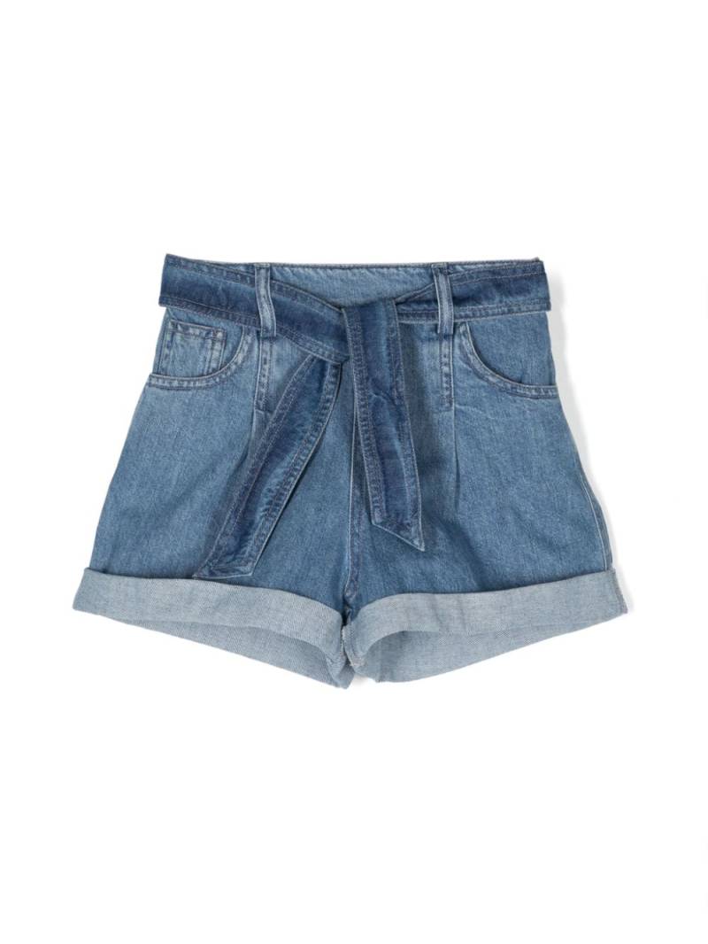 Philosophy Di Lorenzo Serafini Kids belted-waist denim shorts - Blue von Philosophy Di Lorenzo Serafini Kids