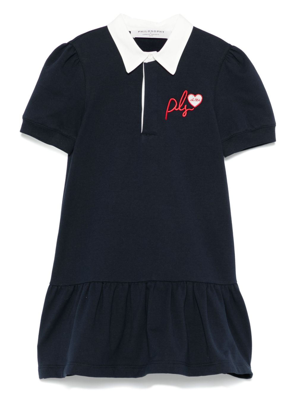 Philosophy Di Lorenzo Serafini Kids embroidered-logo dress - Blue von Philosophy Di Lorenzo Serafini Kids