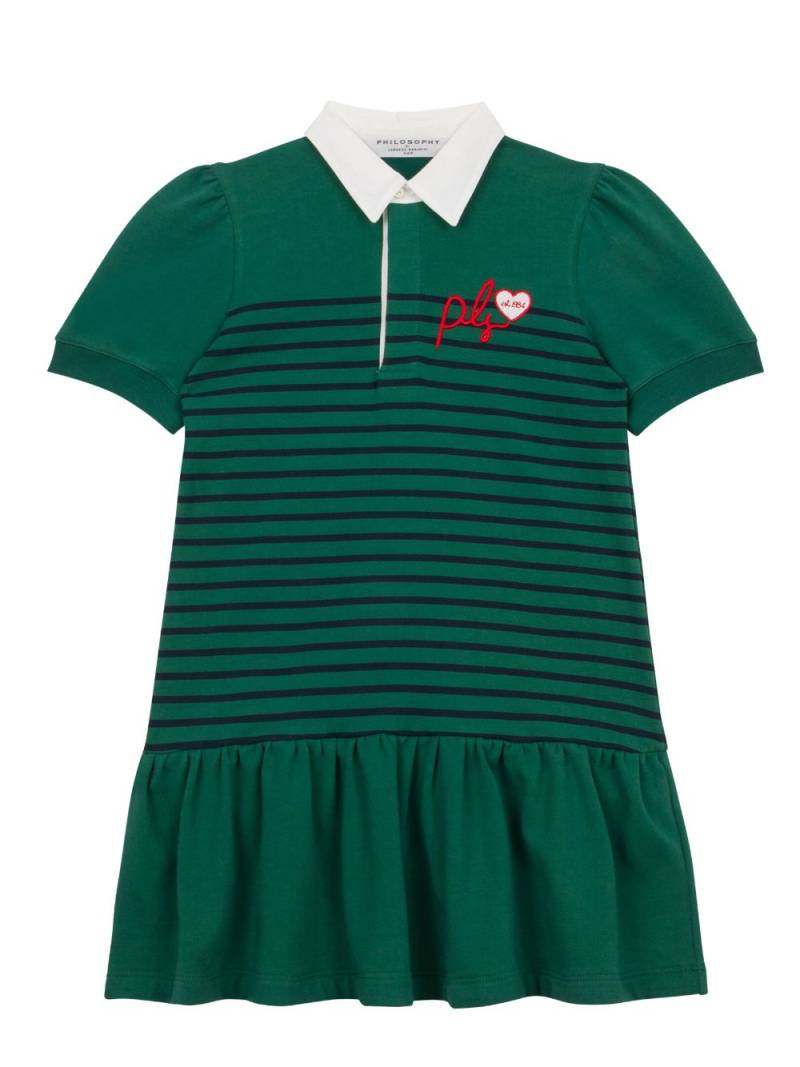 Philosophy Di Lorenzo Serafini Kids embroidered-logo dress - Green von Philosophy Di Lorenzo Serafini Kids