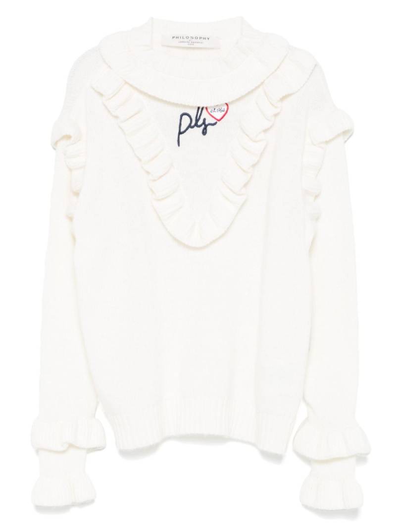 Philosophy Di Lorenzo Serafini Kids embroidered-logo sweater - White von Philosophy Di Lorenzo Serafini Kids