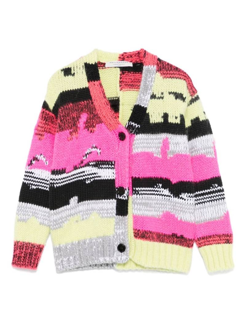 Philosophy Di Lorenzo Serafini Kids intarsia-knit cardigan - Pink von Philosophy Di Lorenzo Serafini Kids