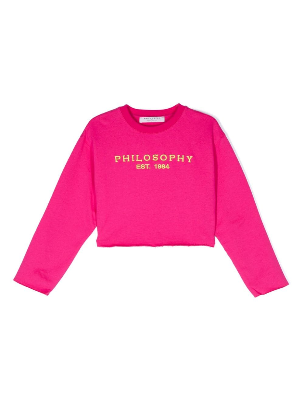 Philosophy Di Lorenzo Serafini Kids logo-embroidered cropped sweatshirt - Pink