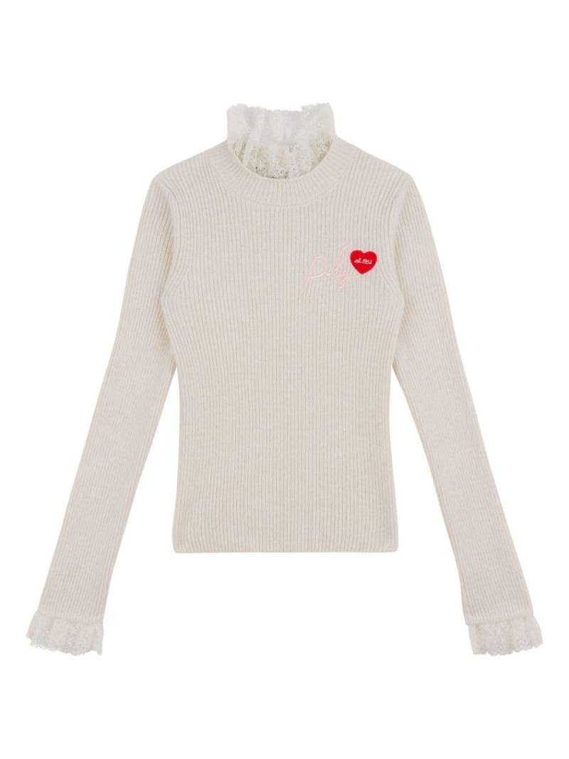 Philosophy Di Lorenzo Serafini Kids logo-embroidered knit top - Neutrals von Philosophy Di Lorenzo Serafini Kids