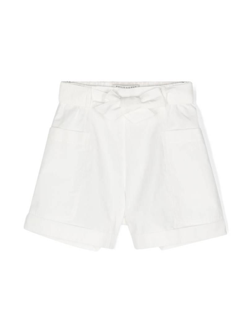 Philosophy Di Lorenzo Serafini Kids logo-embroidered poplin shorts - White von Philosophy Di Lorenzo Serafini Kids