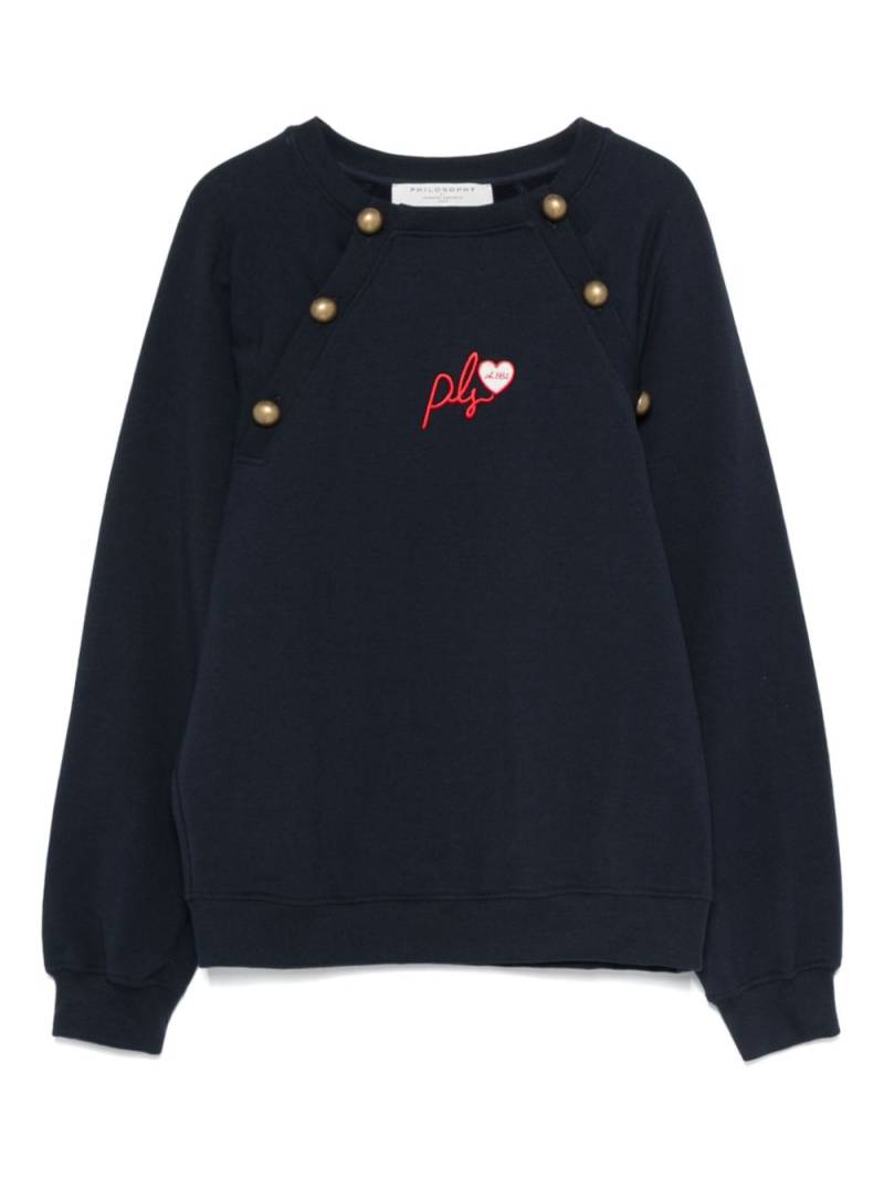 Philosophy Di Lorenzo Serafini Kids logo-embroidered sweatshirt - Blue von Philosophy Di Lorenzo Serafini Kids