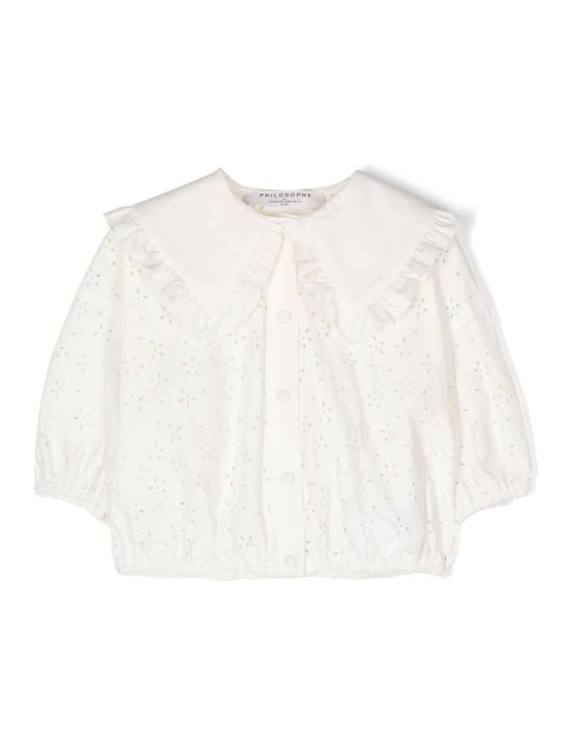 Philosophy Di Lorenzo Serafini Kids openwork cotton shirt - White von Philosophy Di Lorenzo Serafini Kids