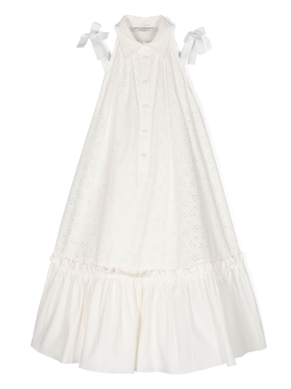 Philosophy Di Lorenzo Serafini Kids perforated A-line dress - White von Philosophy Di Lorenzo Serafini Kids