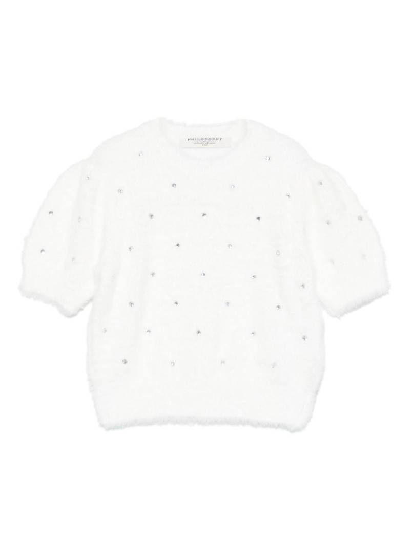 Philosophy Di Lorenzo Serafini Kids rhinestone-embellished sweater - White von Philosophy Di Lorenzo Serafini Kids