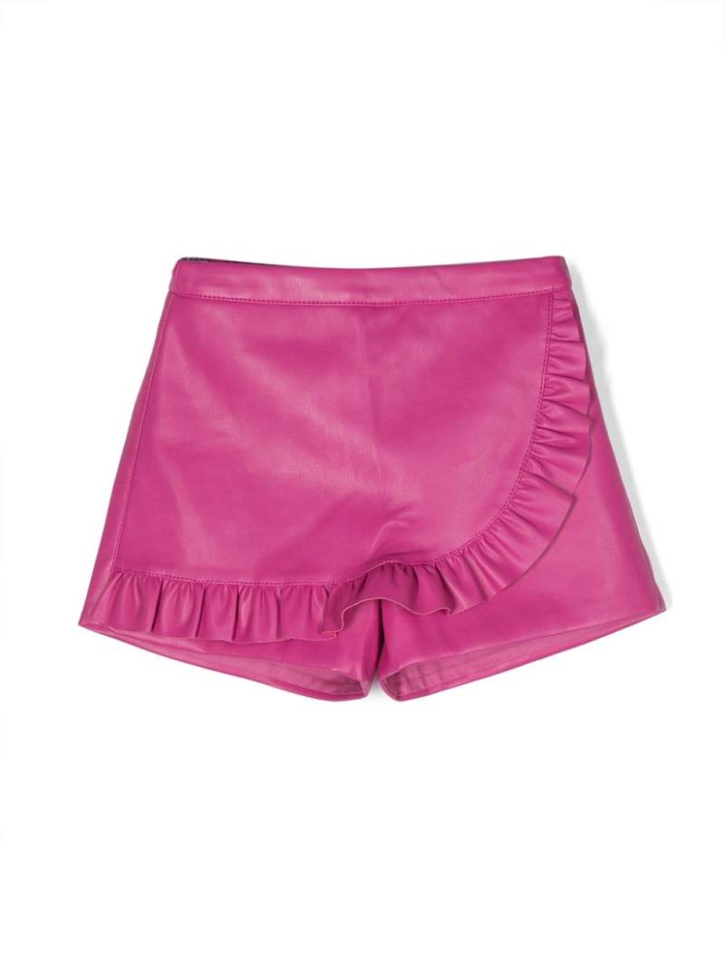 Philosophy Di Lorenzo Serafini Kids ruffled-detail faux-leather shorts - Pink von Philosophy Di Lorenzo Serafini Kids