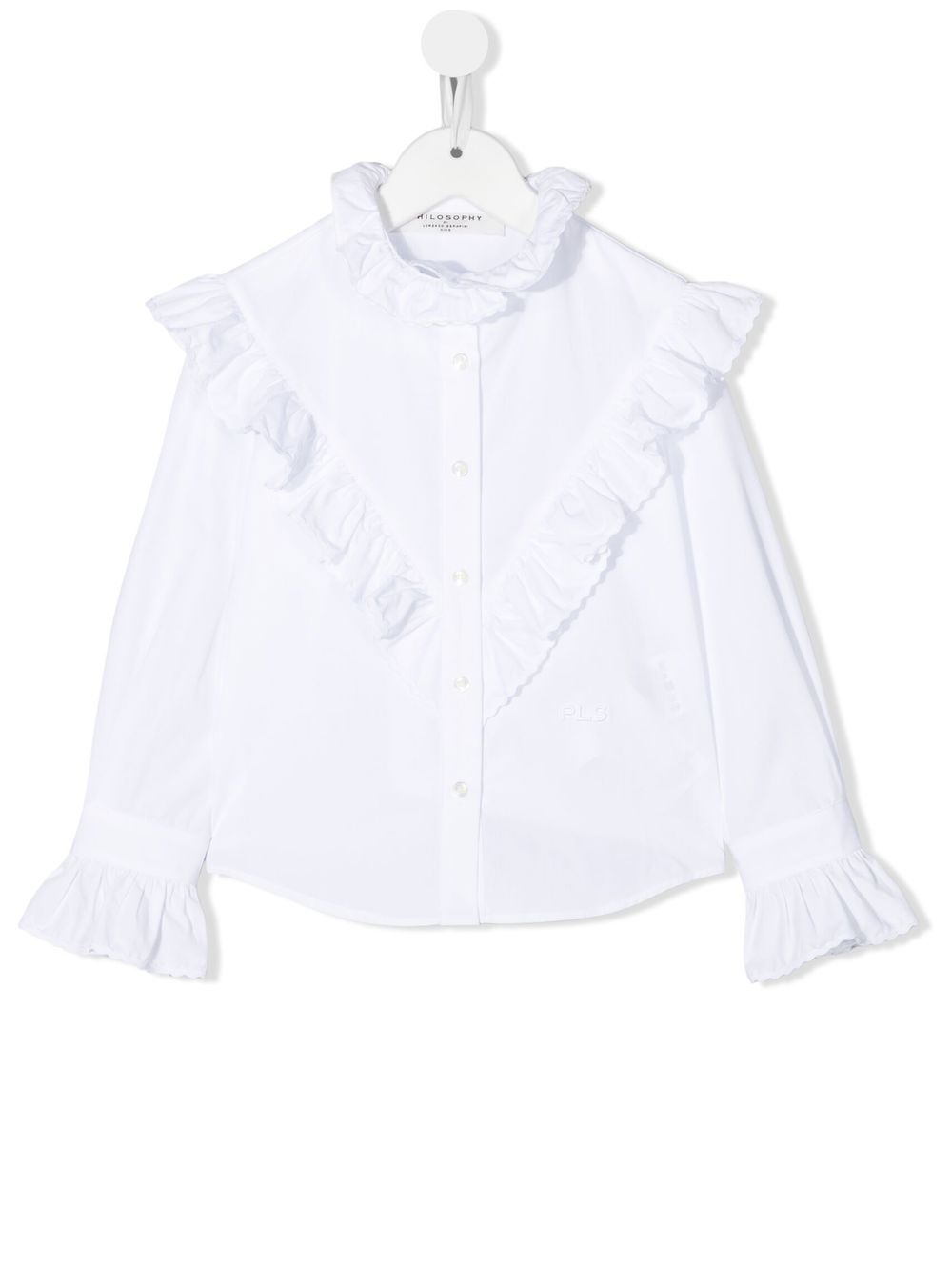 Philosophy Di Lorenzo Serafini Kids ruffled long-sleeved blouse - White von Philosophy Di Lorenzo Serafini Kids