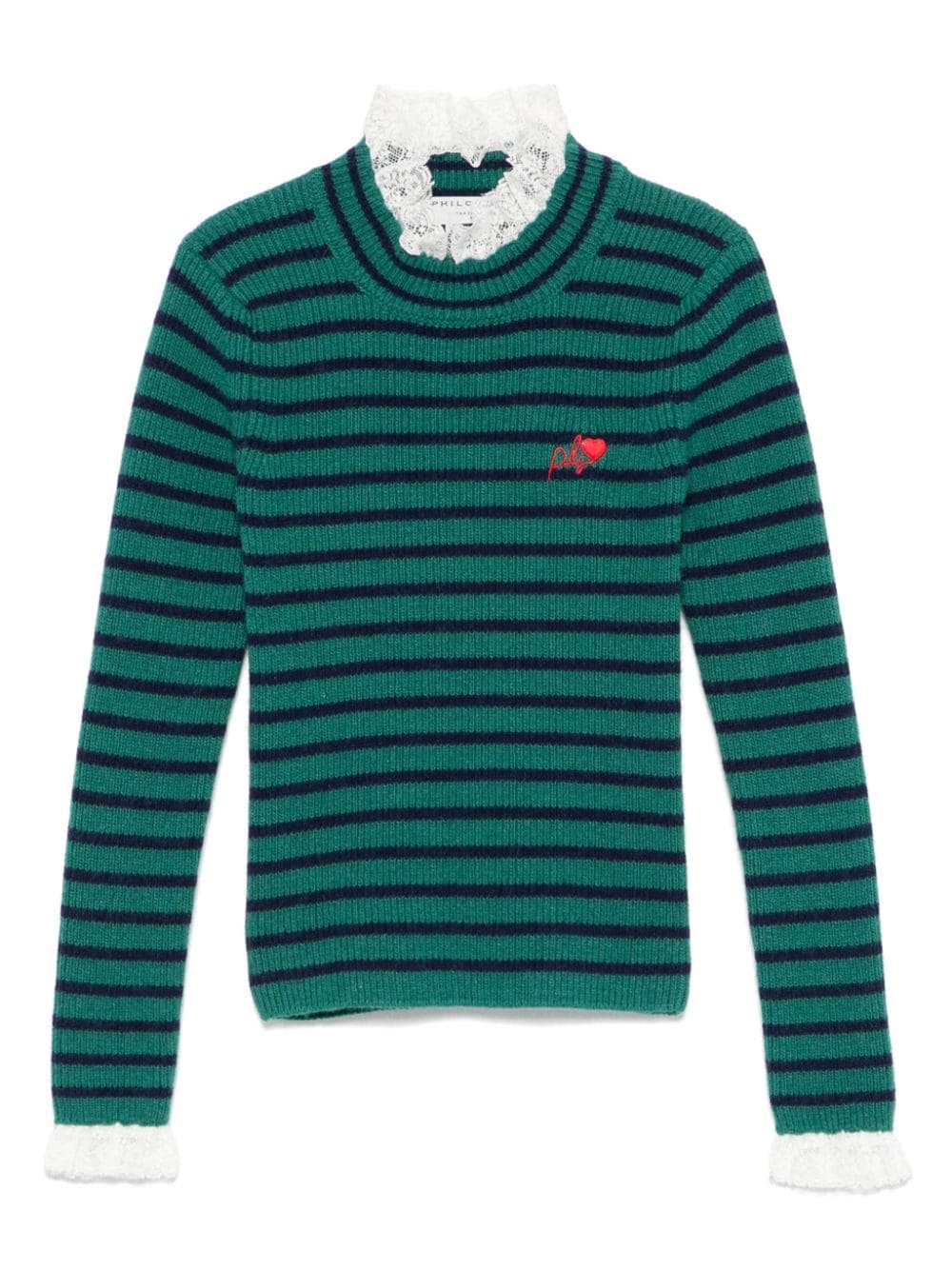 Philosophy Di Lorenzo Serafini Kids striped sweater - Green von Philosophy Di Lorenzo Serafini Kids