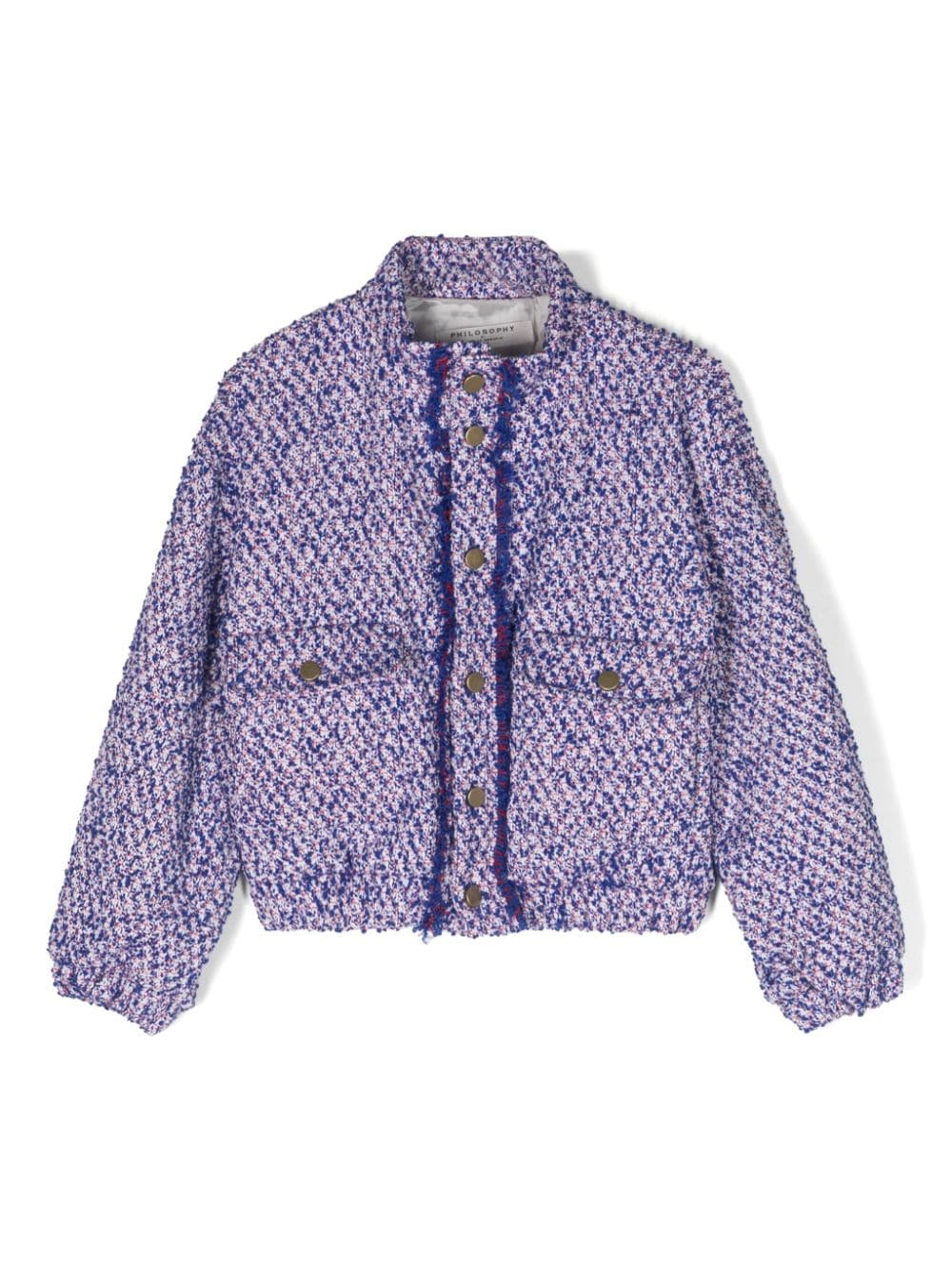 Philosophy Di Lorenzo Serafini Kids tweed bomber jacket - Blue von Philosophy Di Lorenzo Serafini Kids