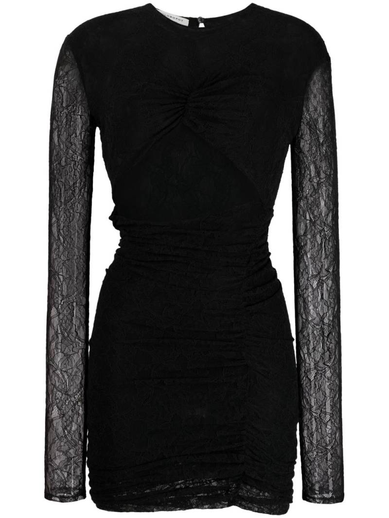 Philosophy Di Lorenzo Serafini Chantilly-lace ruched minidress - Black von Philosophy Di Lorenzo Serafini