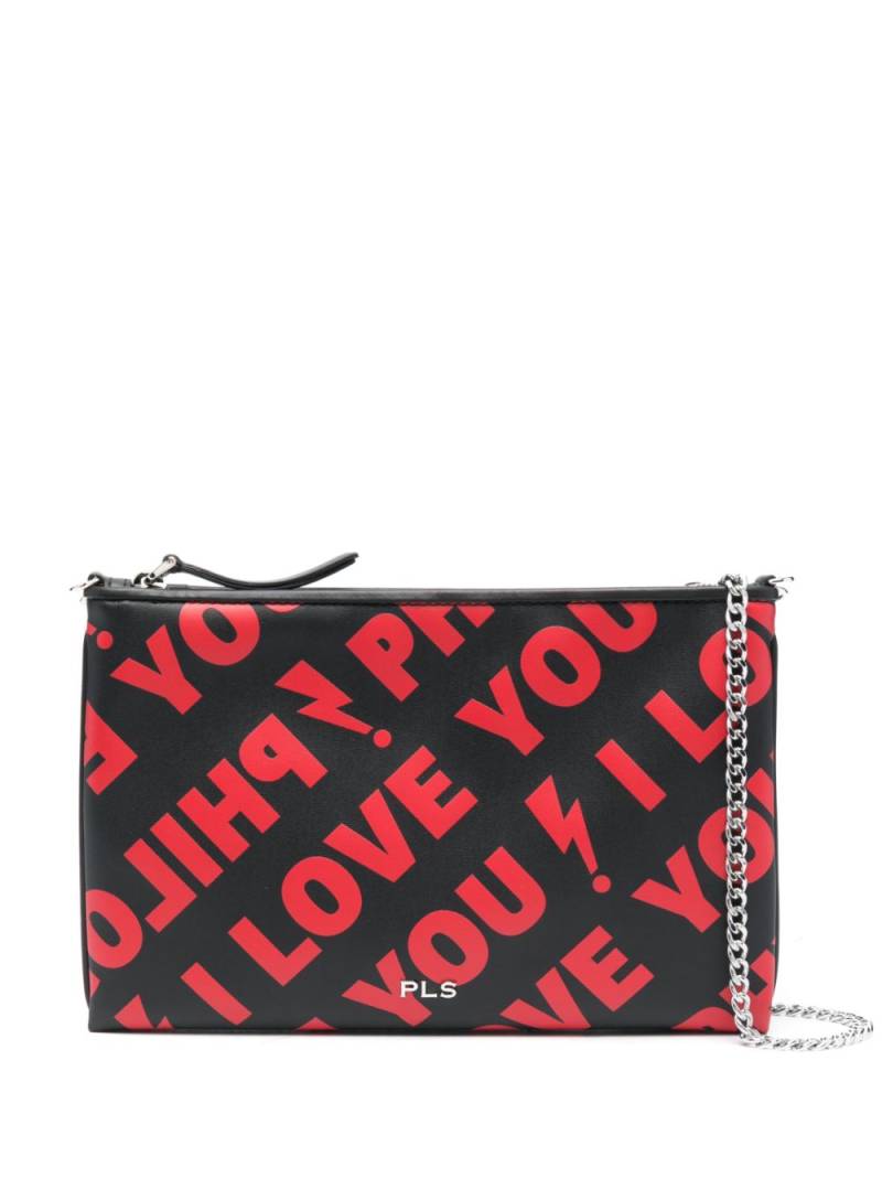 Philosophy Di Lorenzo Serafini I Love You leather crossbody bag - Black von Philosophy Di Lorenzo Serafini