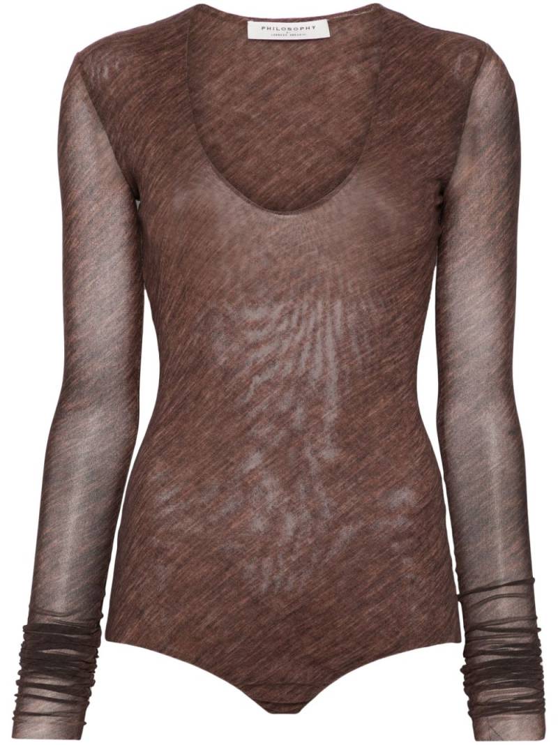 Philosophy Di Lorenzo Serafini U-neck bodysuit - Brown von Philosophy Di Lorenzo Serafini