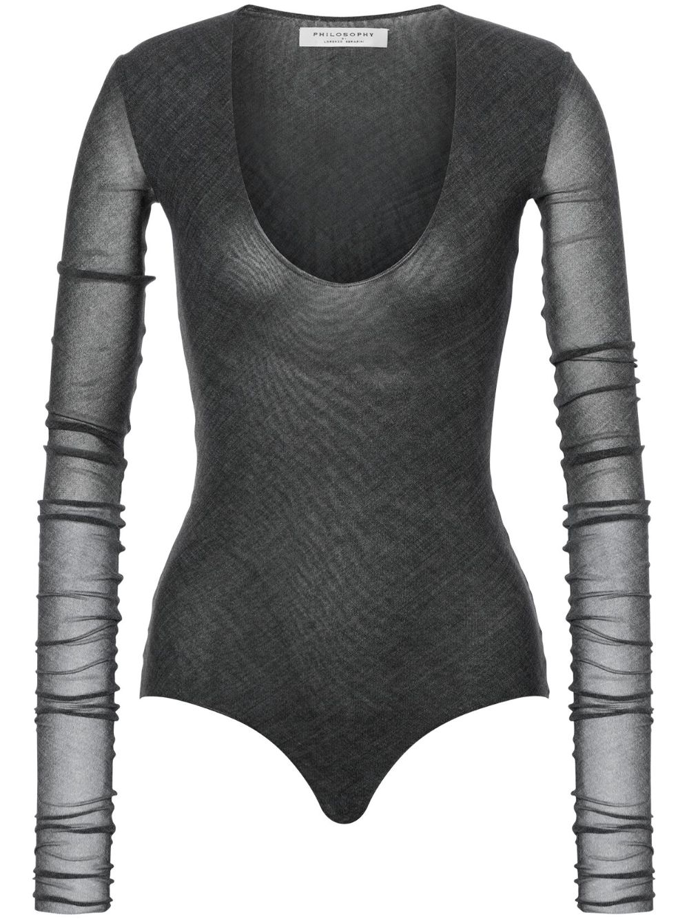 Philosophy Di Lorenzo Serafini U-neck long-sleeve bodysuit - Grey von Philosophy Di Lorenzo Serafini