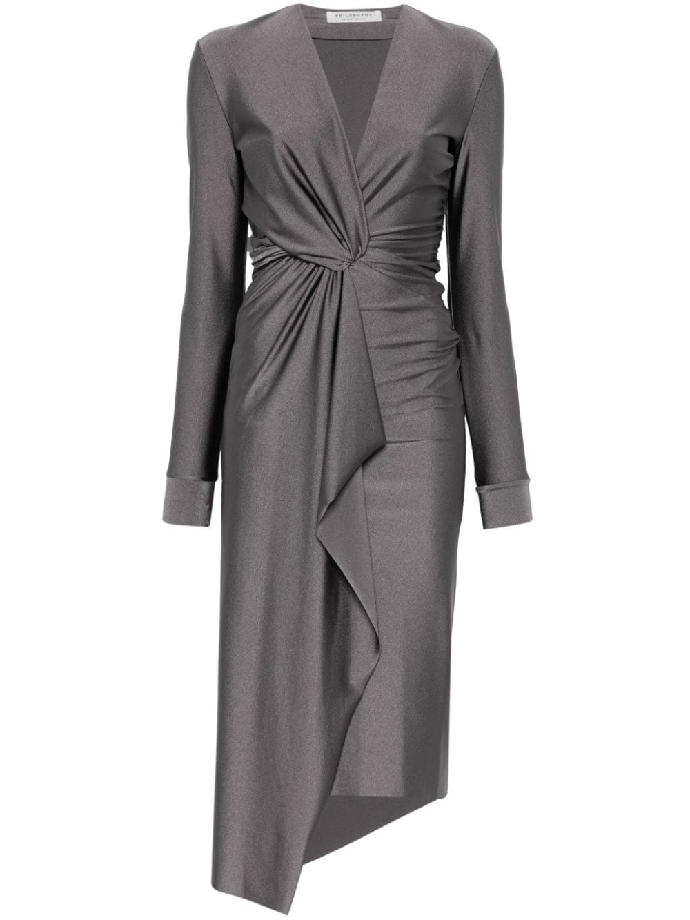 Philosophy Di Lorenzo Serafini asymmetric midi dress - Grey von Philosophy Di Lorenzo Serafini