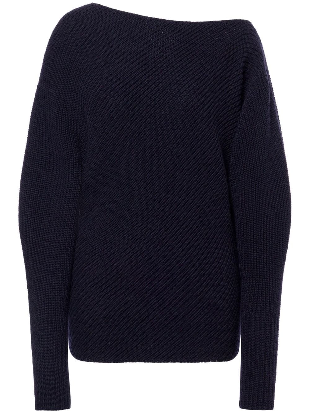 Philosophy Di Lorenzo Serafini asymmetric ribbed-knit jumper - Blue von Philosophy Di Lorenzo Serafini