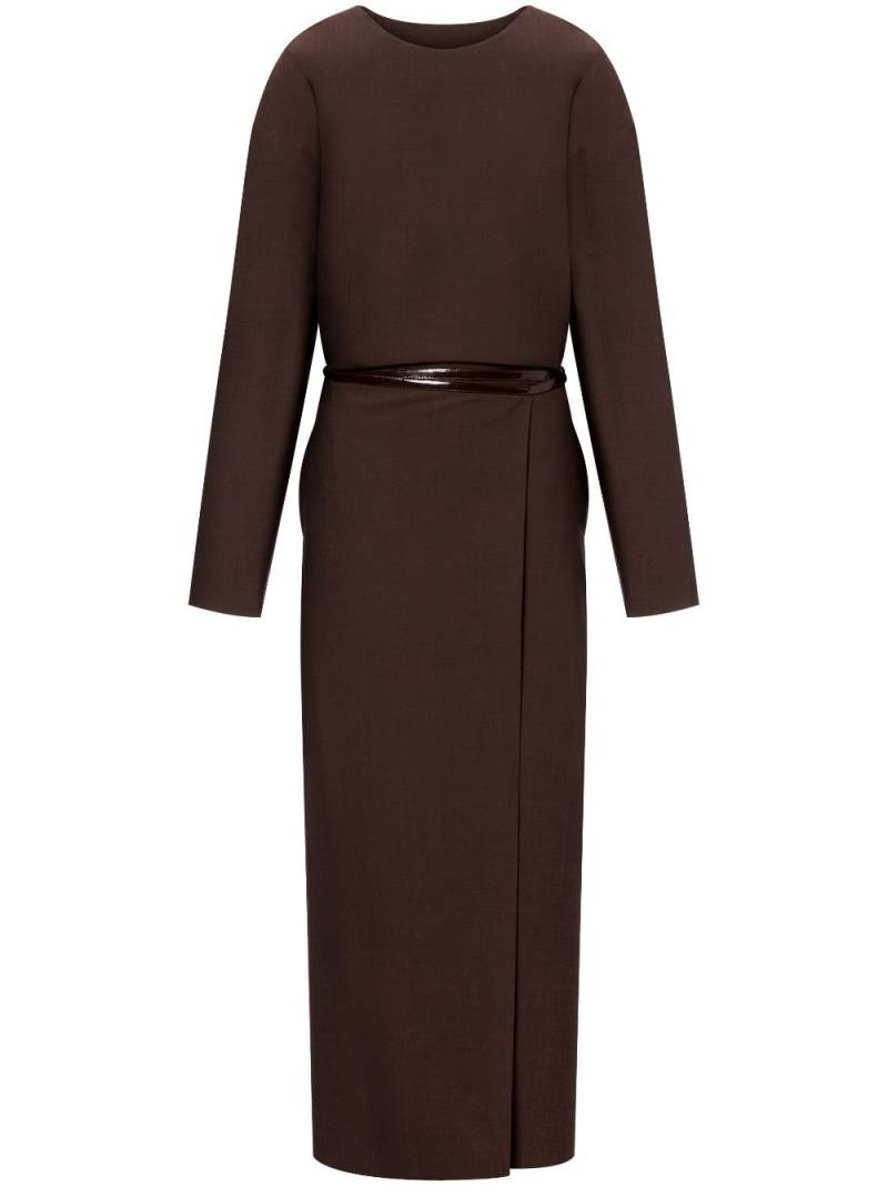 Philosophy Di Lorenzo Serafini belted long-sleeve midi dress - Brown von Philosophy Di Lorenzo Serafini