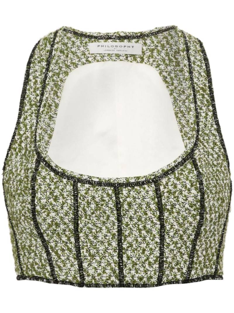 Philosophy Di Lorenzo Serafini bouclé cropped top - Green von Philosophy Di Lorenzo Serafini