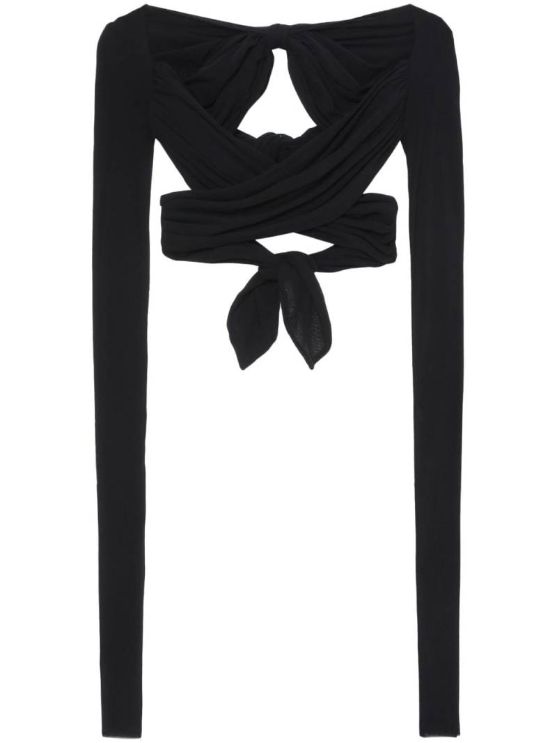 Philosophy Di Lorenzo Serafini bow-fastening cropped top - Black von Philosophy Di Lorenzo Serafini