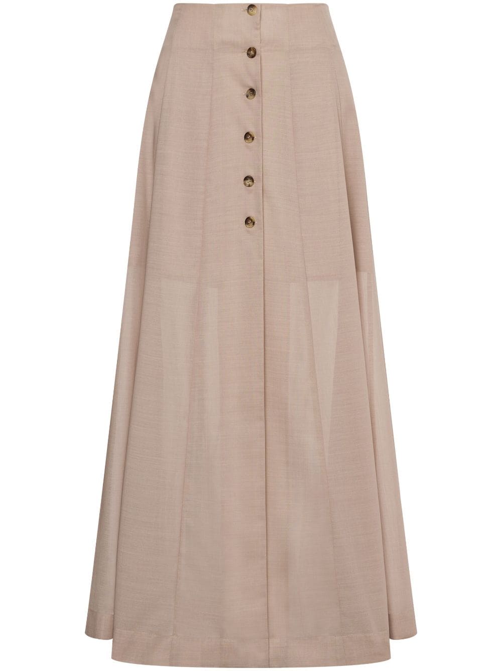 Philosophy Di Lorenzo Serafini buttoned semi-sheer long skirt - Grey von Philosophy Di Lorenzo Serafini