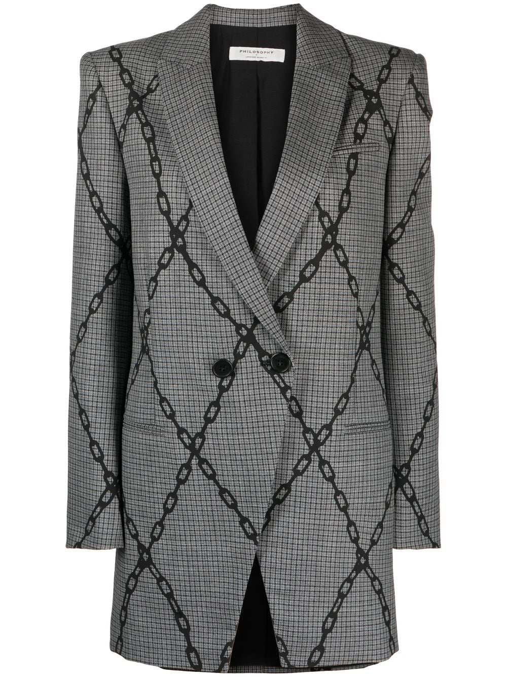 Philosophy Di Lorenzo Serafini chain-link print blazer - Grey von Philosophy Di Lorenzo Serafini